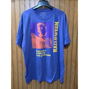 Halloween Movie T-Shirt Men Sz L Purple Short Sleeve‎ John Carpenter Horror Tee